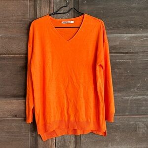 AQE Fashion V-Neck Sweater - Orange Size EU Large‎